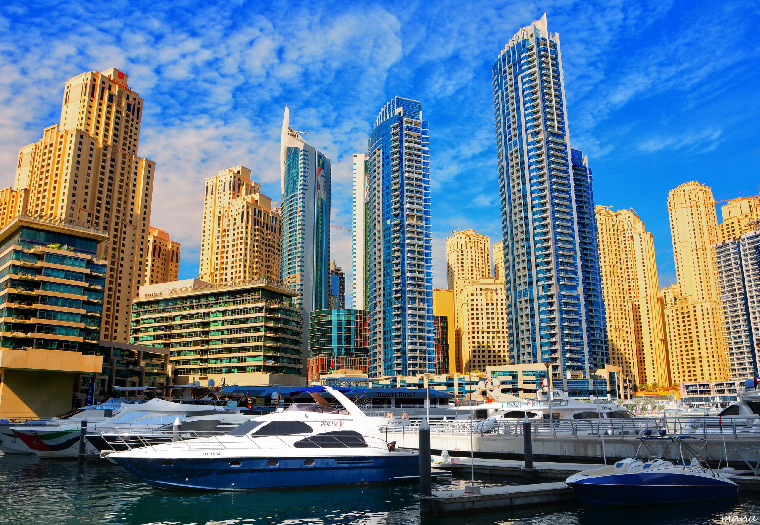 Dubai Marina's residential towers.