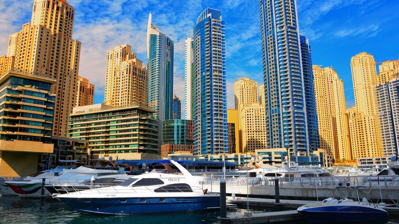 Dubai Marina's residential towers.