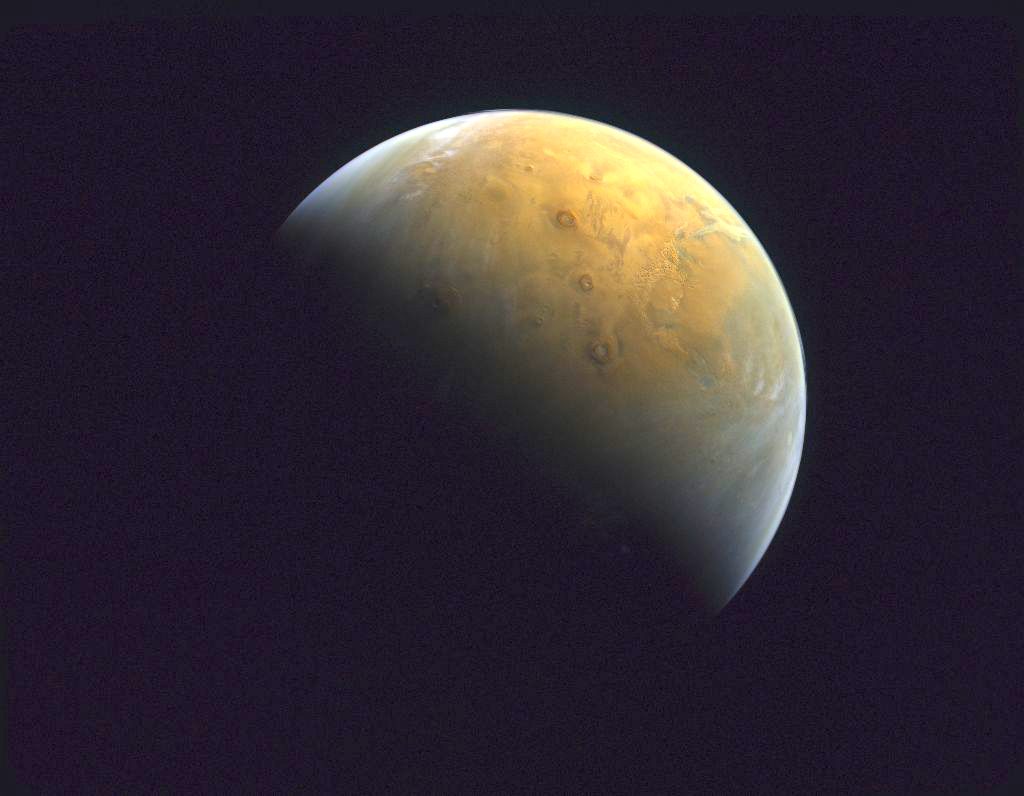 One of the first Mars images taken by the UAE's Hope orbiter. 