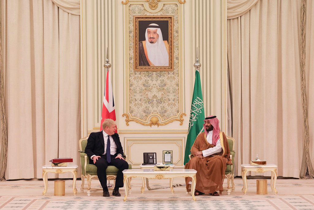 Boris Johnson and Mohammed Bin Salman