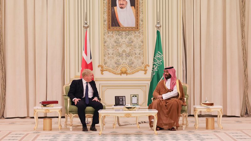 Boris Johnson and Mohammed Bin Salman