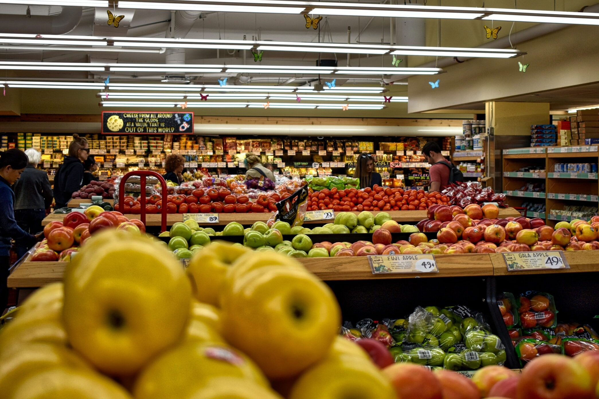 Supermarket shelves