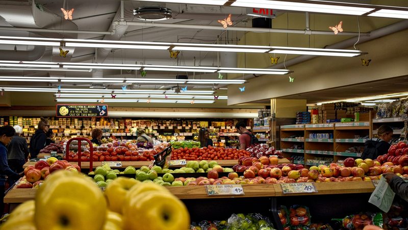 Supermarket shelves