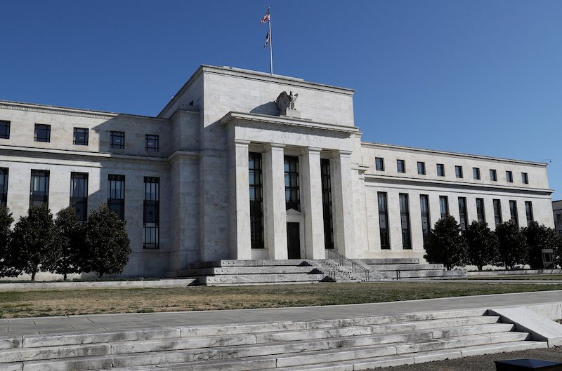 The Federal Reserve Board building on Constitution Avenue in Washington