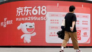 Poster advertising 618 shopping festival in Beijing