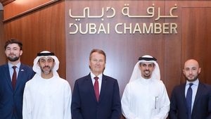 Hamad Buamim, second from right, says organisations must not be afraid to disrupt