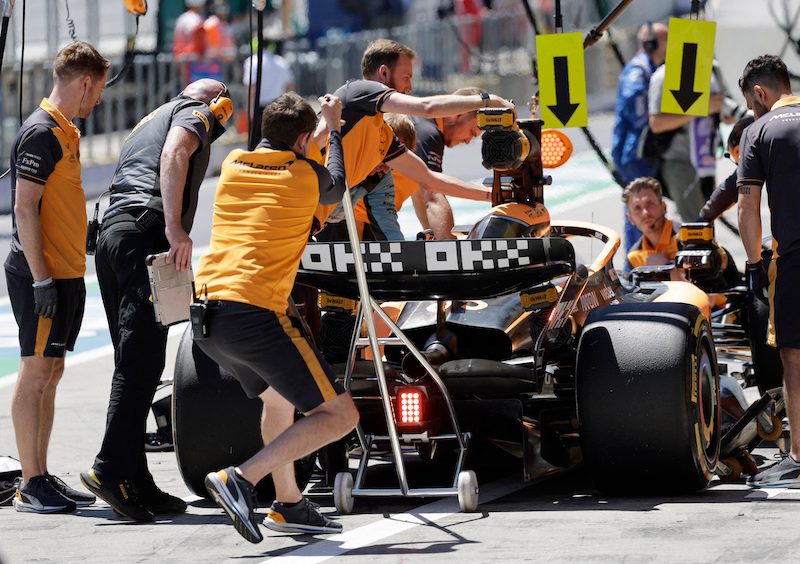 OKX logo on McLaren racing car