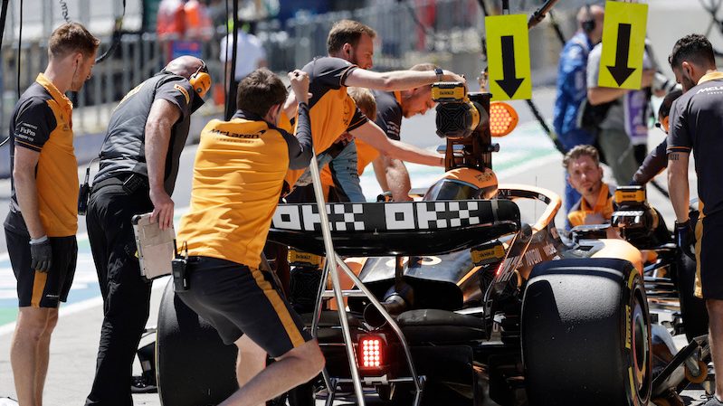 OKX logo on McLaren racing car