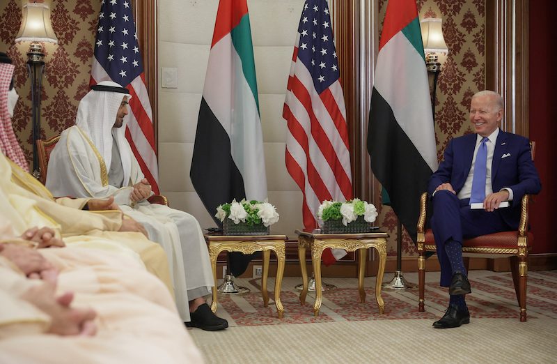 Joe Biden with Sheikh Mohammed bin Zayed Al Nahyan