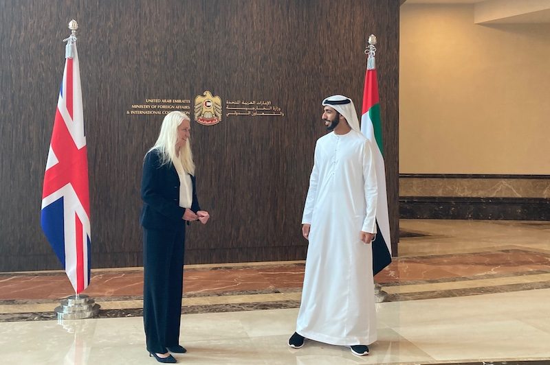 Amanda Milling MP, meets UAE minister of state Sheikh Shakbout