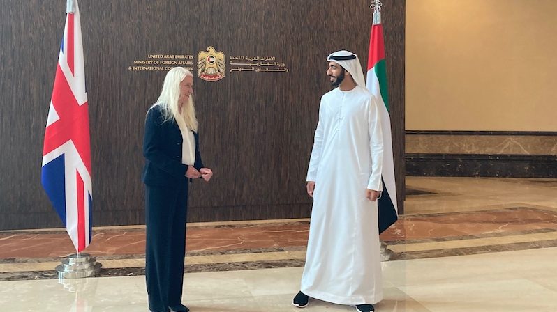 Amanda Milling MP, meets UAE minister of state Sheikh Shakbout