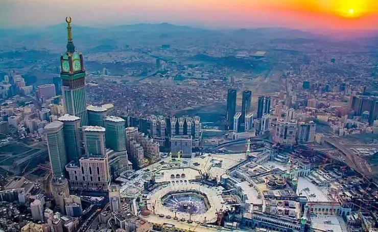 Aerial view of Mecca beyond the Great Mosque