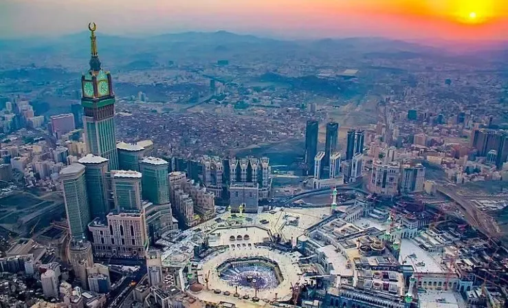 Aerial view of Mecca beyond the Great Mosque