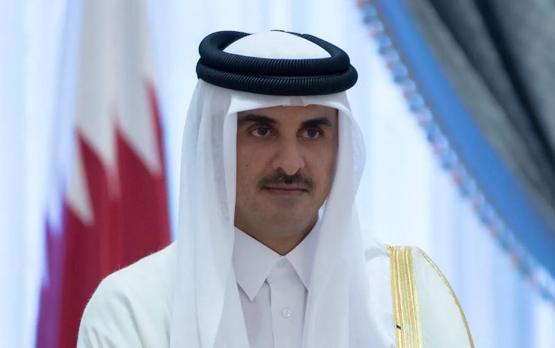 Sheikh Tamim bin Hamad Al-Thani would not be drawn on whether Europe was right to sanction Russia