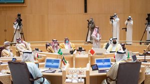 GCC foreign ministers at a meeting in Riyadh in June 2021