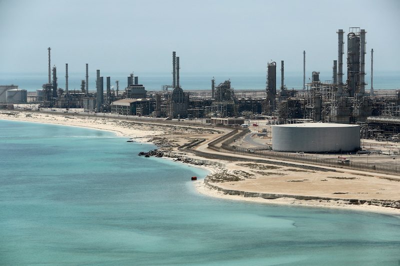Saudi Aramco's Ras Tanura oil refinery and terminal. Saudi Arabia is expected to post a $24bn surplus this year
