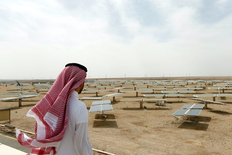 Solar plant in Uyayna, north of Riyadh. Saudi Arabia, along with other Gulf countries, is intensifying decarbonisation efforts