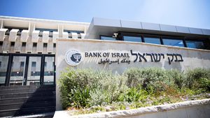 The Bank of Israel building is seen in Jerusalem