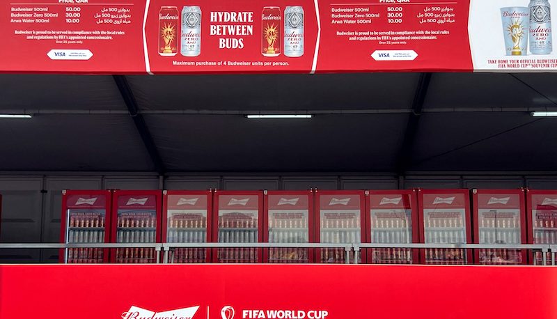 A beer bar at the Fifa fan festival in Doha
