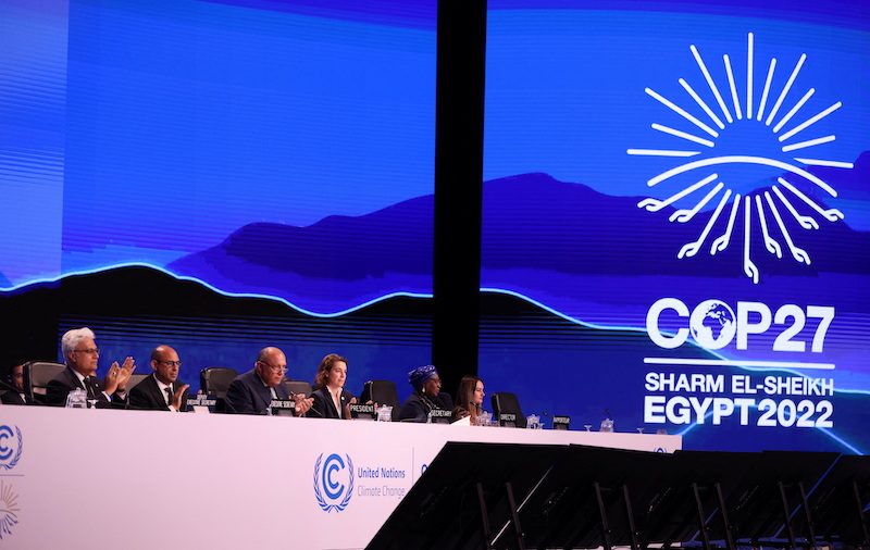 Ministers deliver statements during the closing plenary at Cop27
