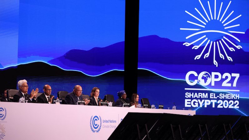 Ministers deliver statements during the closing plenary at Cop27