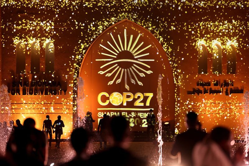 Cop27 sign in Sharm el-Sheikh, Egypt