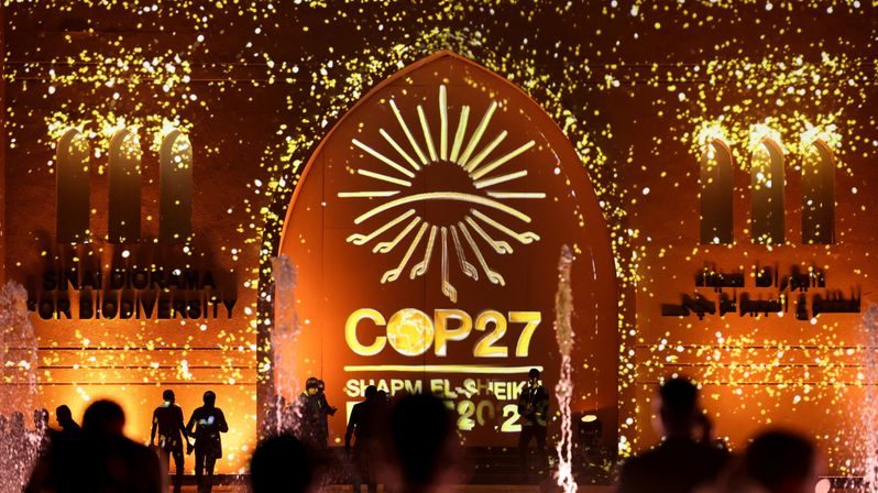 Cop27 sign in Sharm el-Sheikh, Egypt