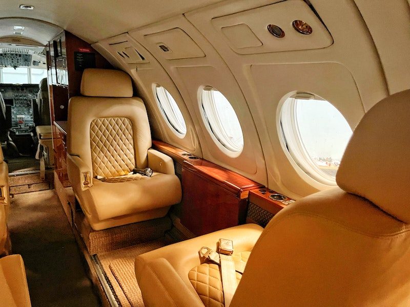 Private jet interior