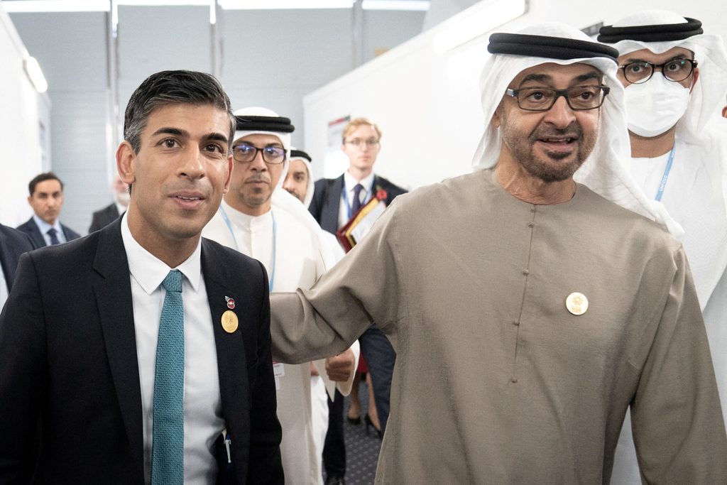 Rishi Sunak, the UK's prime minister, held talks with the UAE's president, Sheikh Mohamed Bin Zayed, at Cop27 in Egypt
