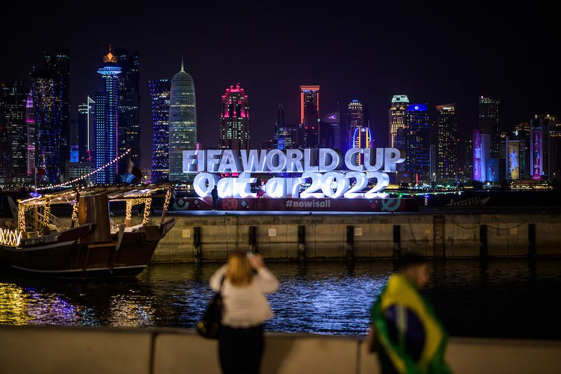 World Cup logo on Corniche Promenade