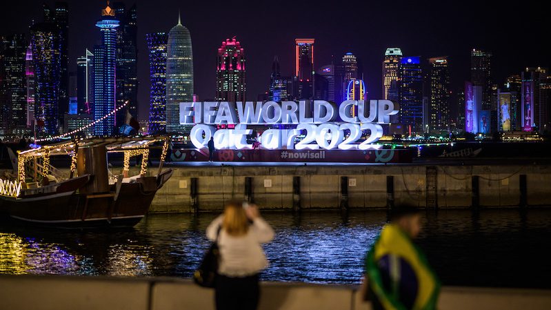 World Cup logo on Corniche Promenade