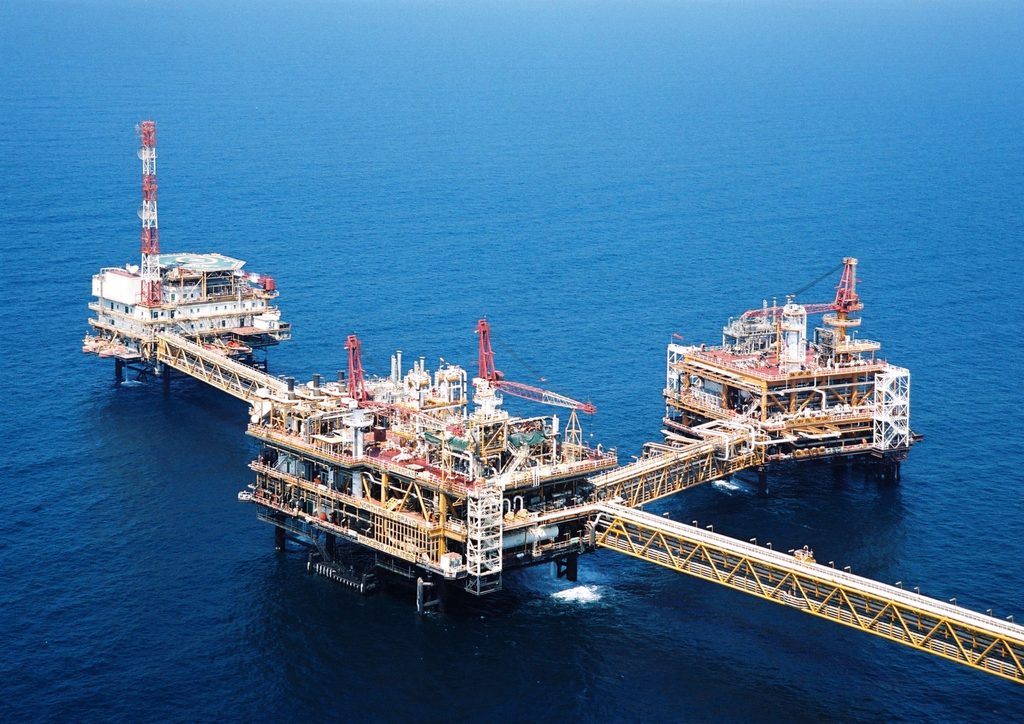A Qatargas offshore complex. The country's oil and gas revenues rose 67% in the first half of 2022
