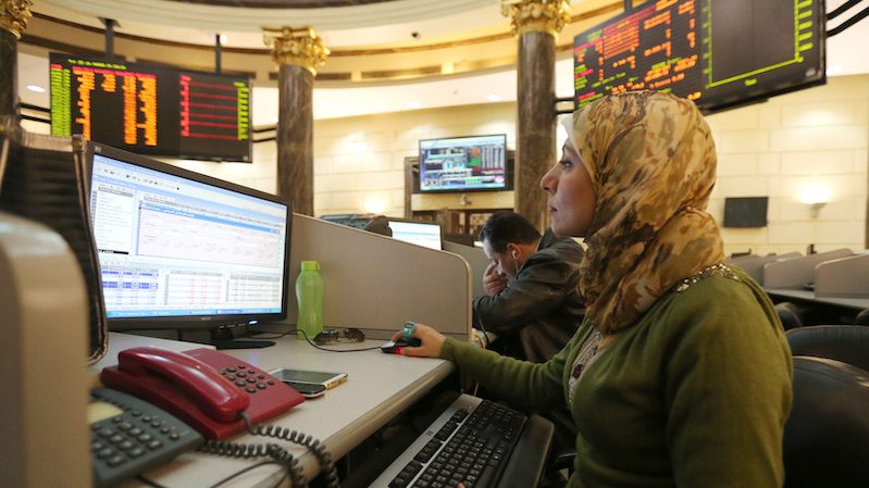 A trader at the Egyptian stock exchange. The government previously collected $5 billion by offering stakes in 13 companies between March 2022 and July 2023