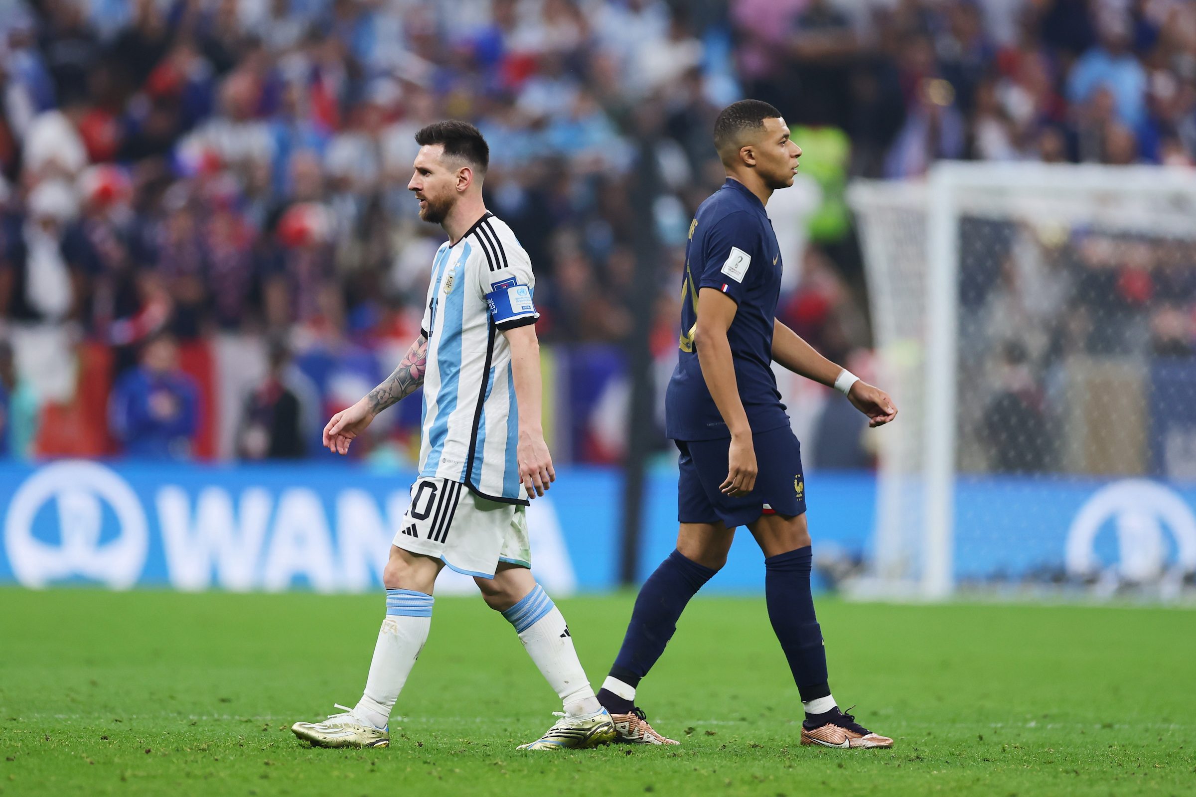 Lionel Messi and Kylian Mbappé went head to head in the World Cup final as PSG players