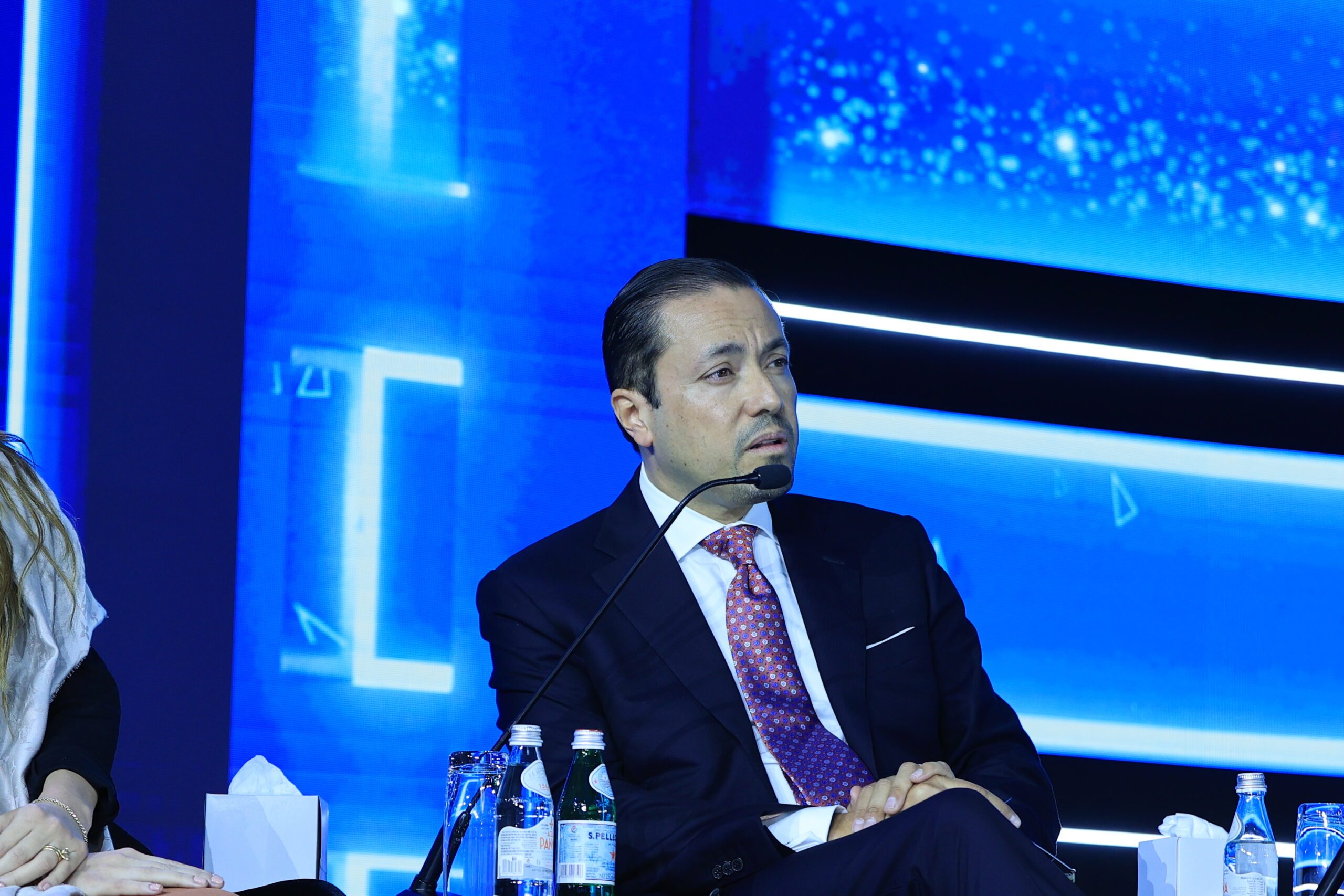 Hazem Ben-Gacem, co-CEO of Investcorp, seen at Abu Dhabi Finance Week. Investcorp has bought a 215,000-sq-ft warehouse in Dammam, Saudi Arabia
