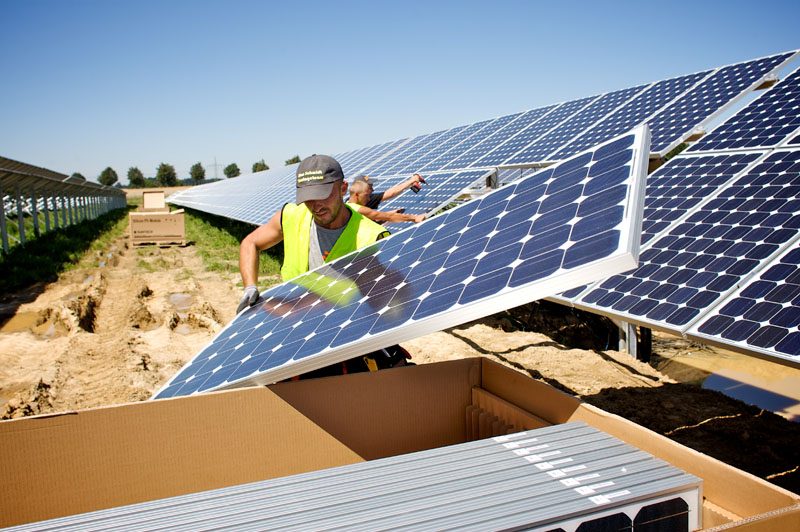 Worker, Person, Solar Panels