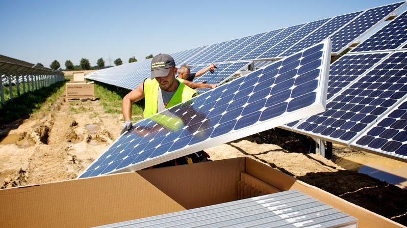 Worker, Person, Solar Panels