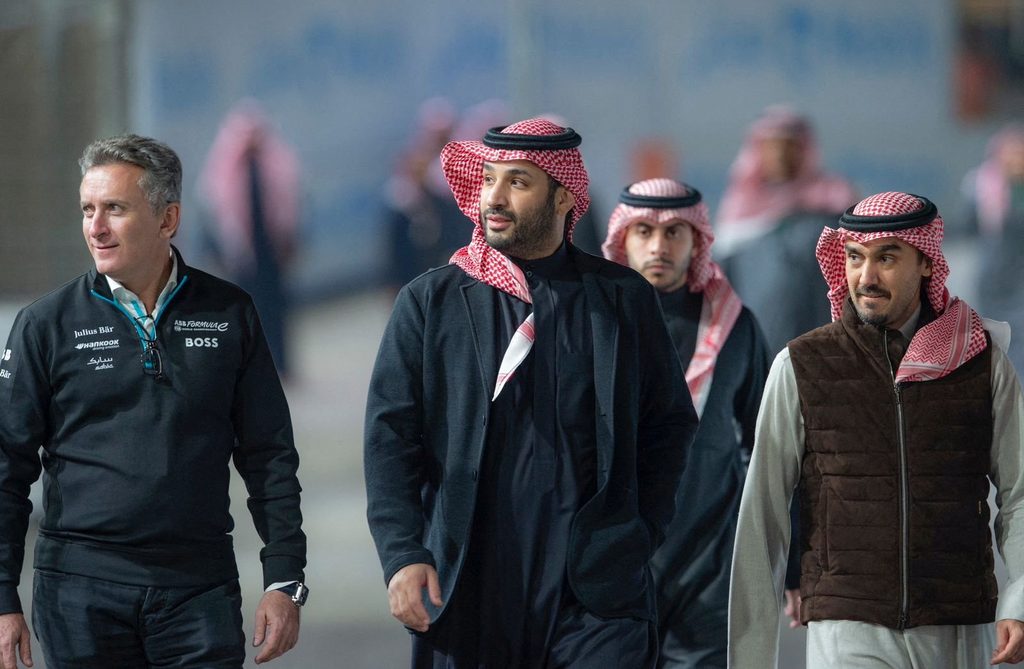 Crown Prince Mohammed bin Salman, pictured at the Formula E race in Diriyah, announced the plan on Monday