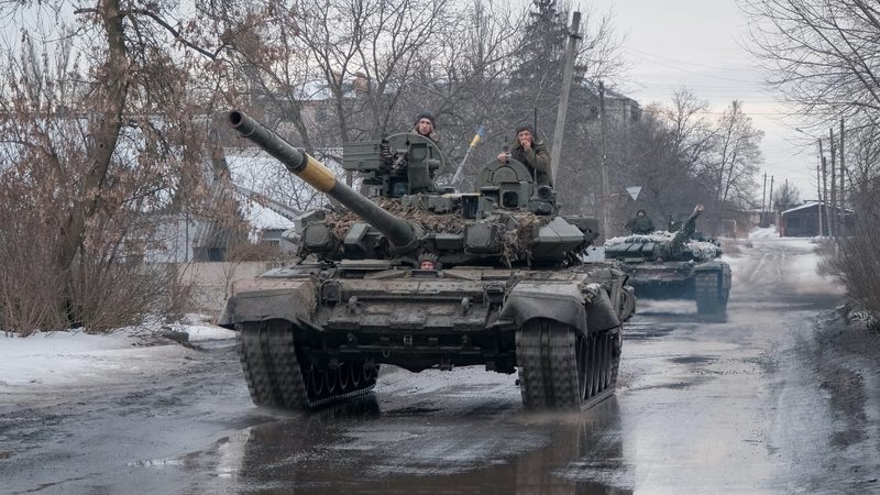 The Russia-Ukraine war continues near the frontline town of Bakhmut on February 21