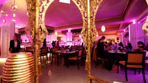 Guests prior to eating iftar at Ramadan Iftar Restaurant at Ritz Carlton Hotel in Manama, Bahrain.