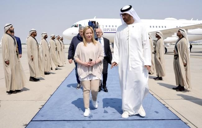 Georgia Meloni and Sheikh Mohamed bin Zayed Al Nahyan