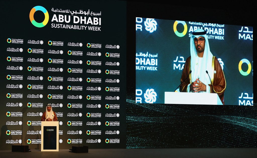 Sultan al-Jaber, head of state oil giant Adnoc and UAE climate envoy, at Abu Dhabi Sustainability Week
