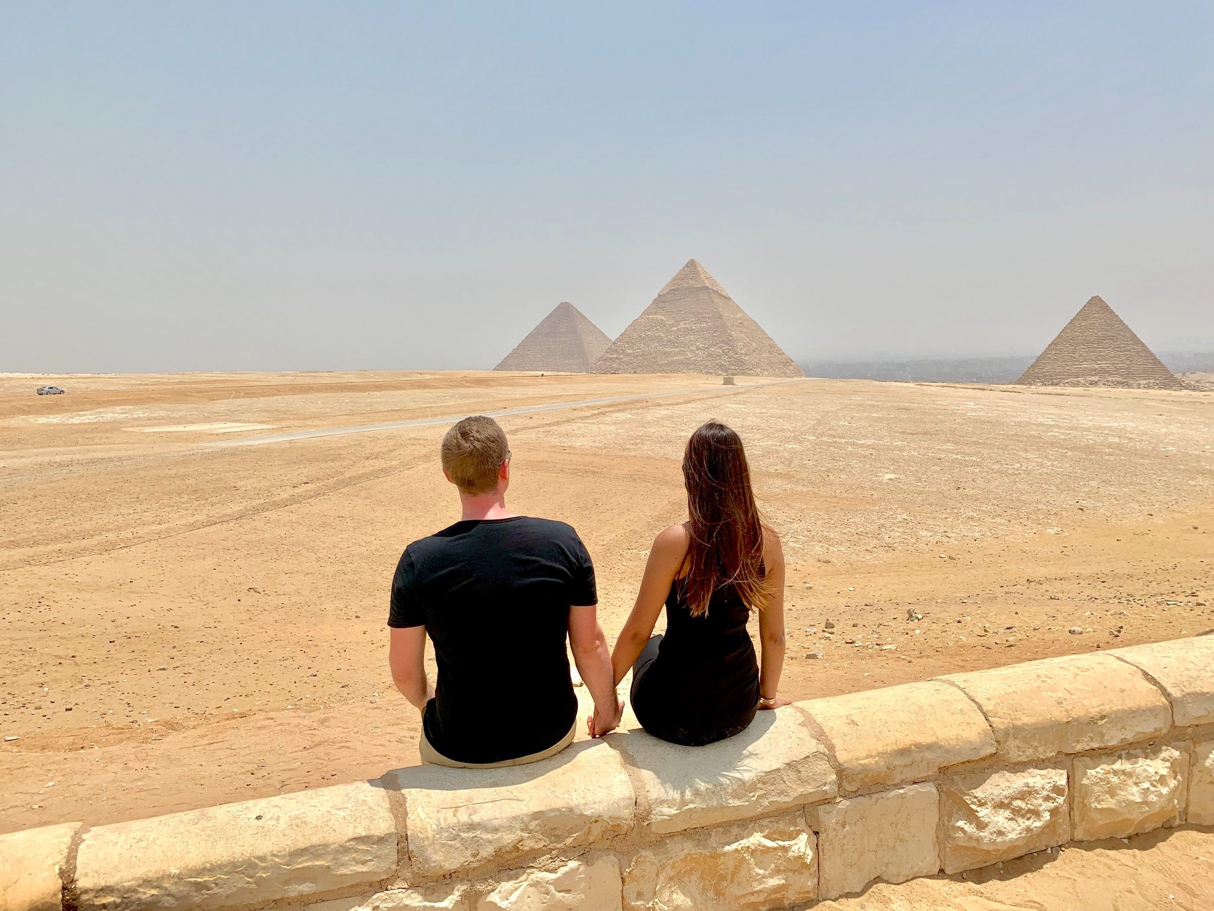 Couple at Pyramids in Egypt