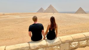 Couple at Pyramids in Egypt