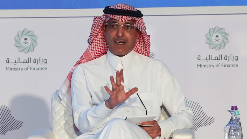 Saudi Finance Minister, Mohammed al-Jadaan speaks during Saudi 2022 Budget Forum in Riyadh