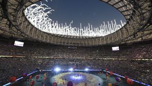 A ceremony is held ahead of the World Cup football final between France and Argentina at Lusail Stadium in Lusail, Qatar, on Dec. 18, 2022.