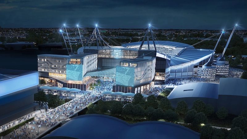 Manchester City is planning a $370m expansion of the Etihad Stadium