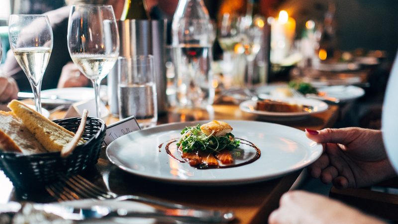 Fine dining restaurant table