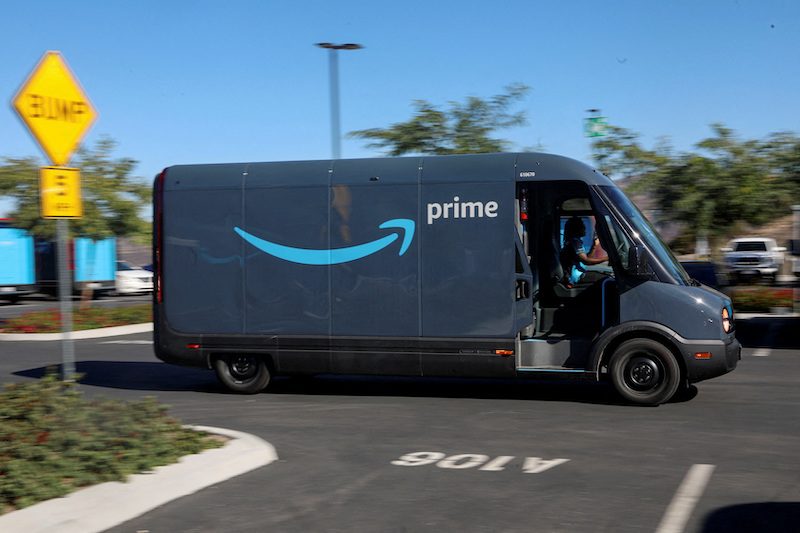 An Amazon delivery truck in Poway, California. It is trying to reduce shipping costs as consumer demand weakens