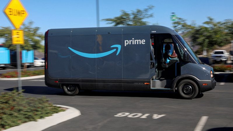 An Amazon delivery truck in Poway, California. It is trying to reduce shipping costs as consumer demand weakens